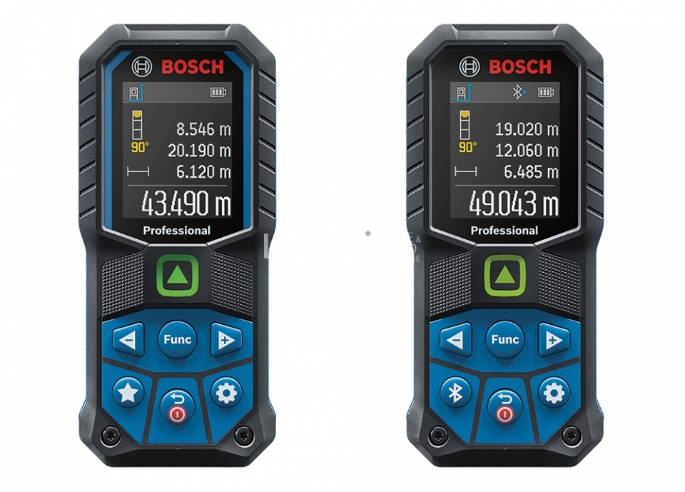 보쉬 레이저 거리 측정기 ‘GLM 50-23 G Professional’(왼쪽)과 ‘GLM 50-27 CG Professional’(오른쪽)