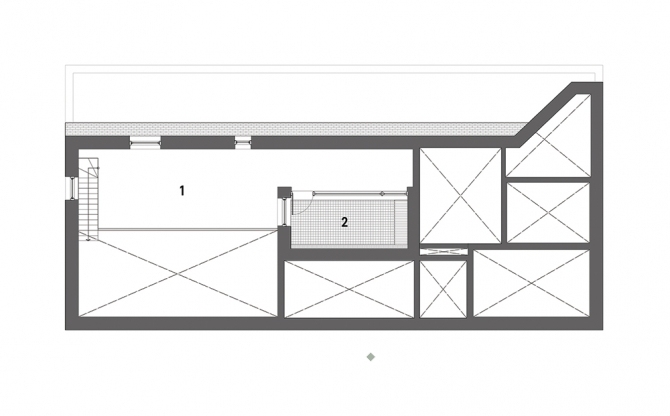 [5층 평면도]401 호1. 다락2. 옥상데크
