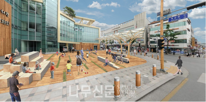 산림청은 ‘2022년 목재친화도시 조성사업’ 대상지 5개소를 정했다. 사진은 목재친화도시 조성  개념도.