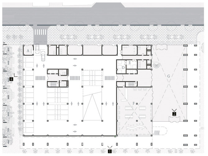 1층 평면도 횡단면도