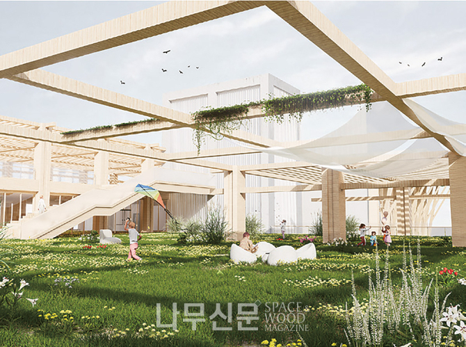 2F Grass Roof. 1F Cafe. Exhibition Hall.